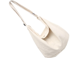 Bolsa De Lona Branca Simples Para Mulheres, Bolsa De Ombro Grande E Portátil E