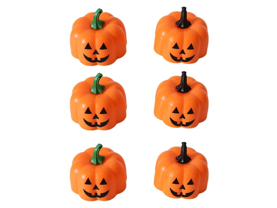 6 Peças de Lâmpada de Vela de Abóbora para Decorações de Halloween ALLINLESS