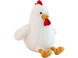 Galinha De Pelúcia 30 Cm (11,8 Polegadas), Galo Branco Realista Com