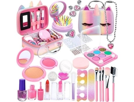 Maquiagem Infantil Brinquedo Menina 30pcs Biencome - Lavável E Não Tóxico Com Sacola De Pelúcia - Presente De Aniversário