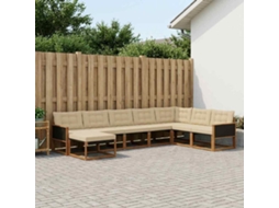 Vidaxl Conjunto De Sofás Para Exterior 8 Unid. Natural E Bege
