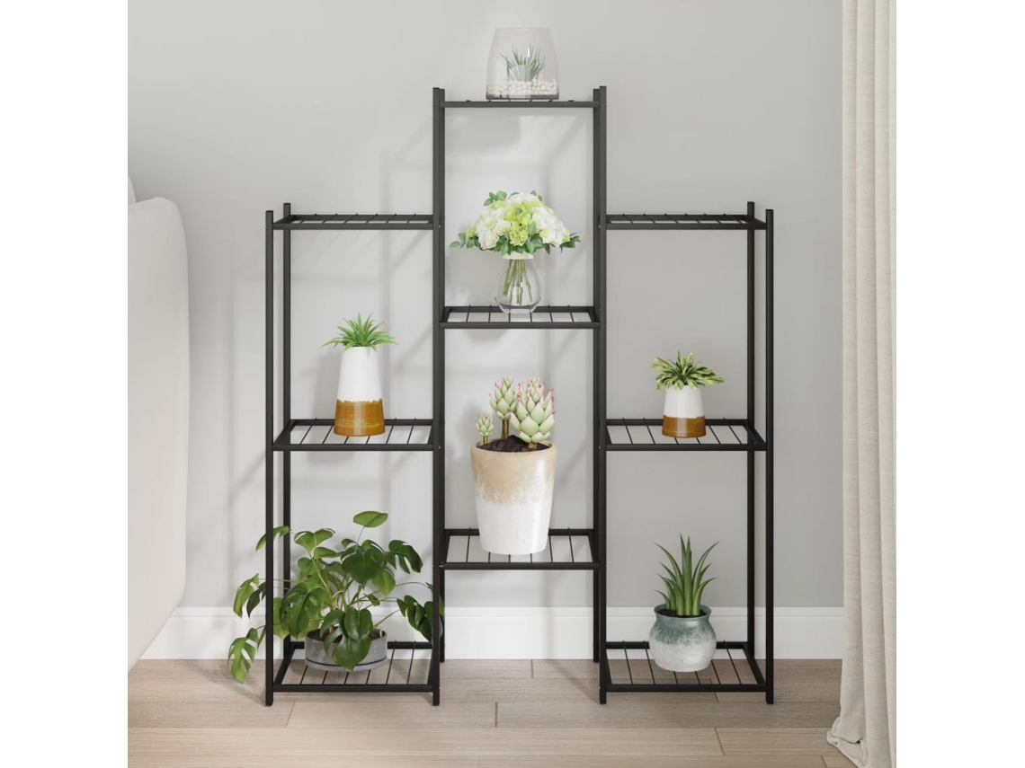 Vidaxl Suporte De Vasos 83x25x100 Cm Ferro Preto