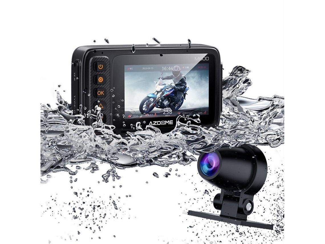 i-azdome Gravador de Condução para Motocicleta, Dianteiro, Traseiro, Lente Dupla, DVR, Função de Alerta BSD, Lente à Prova d'Água, HD, Grande Angular, Seguir