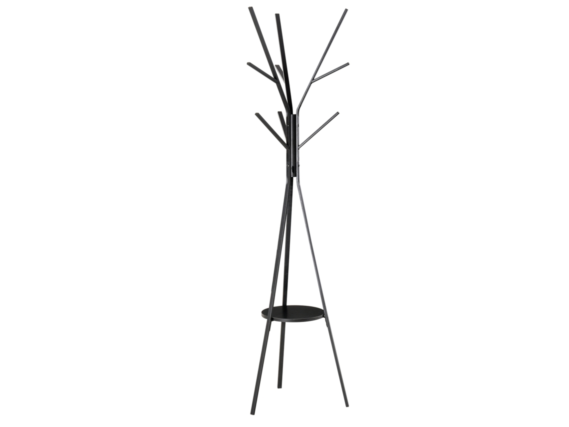 Guarda-roupas Porta-abricos 180 Cm De Metal Preto, Elegante Cabide De Corredor Para Pedido E Elegância-la