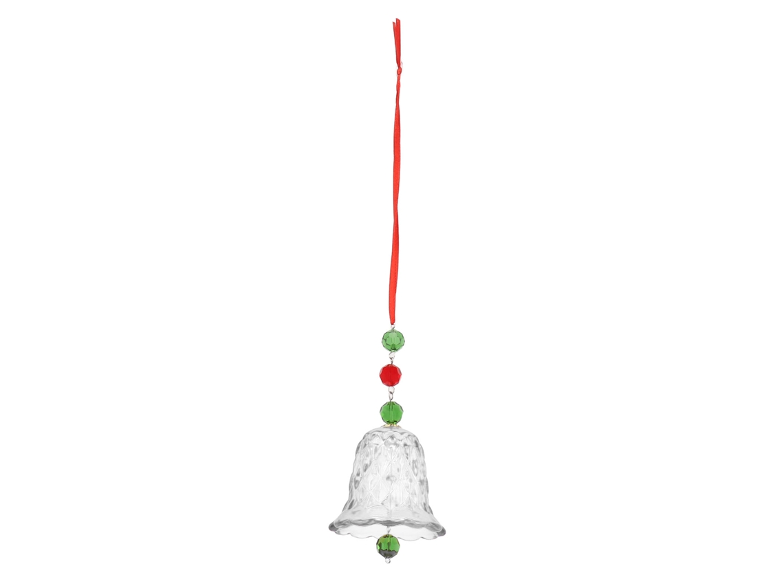 Sino de vento geométrico de vidro com superfícies polidas, decoração suspensa para presente de Natal, transparente