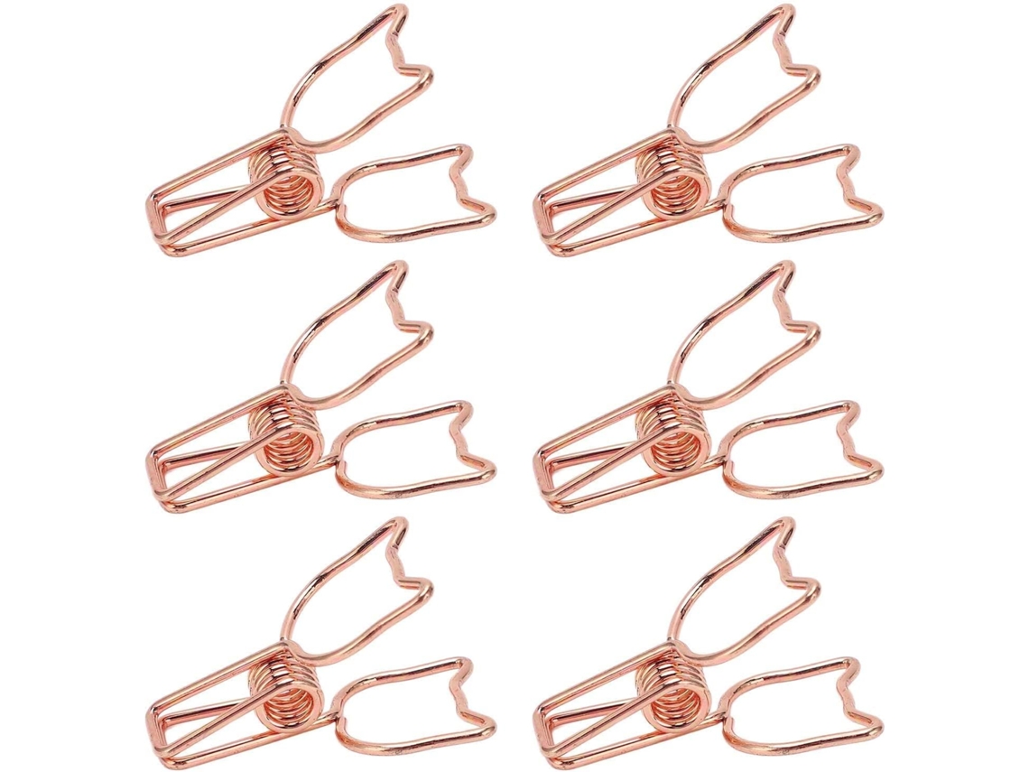 Conjunto de 100 clipes para macarrão, clipes de mesa em formato de gato de desenho animado, clipes de papel de metal.