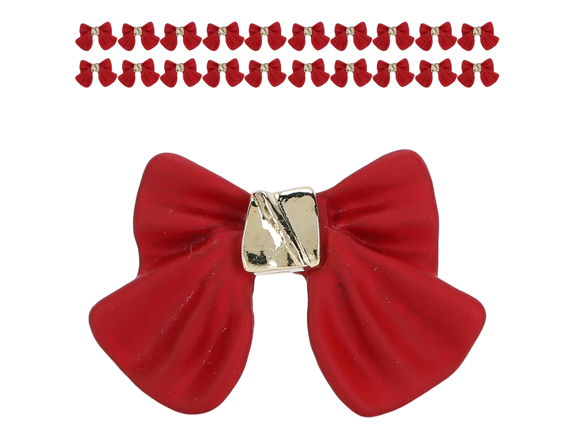 20pcs Laços De Arte De Unha Para Decoração Diy Em Unhas, Roupas, Telefone E Joias Vermelhos