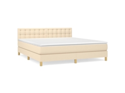 Box Spring Bed, Box Spring Beds Vidaxl Creme Tecido (180 X 200 Cm)