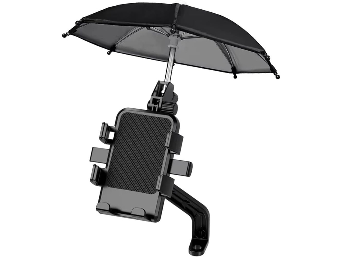 Suporte para Celular de Motocicleta com Guarda chuva Resistente Às Intempéries, Combina Construção Robusta e Proteção Solar JYTGALX (preto)