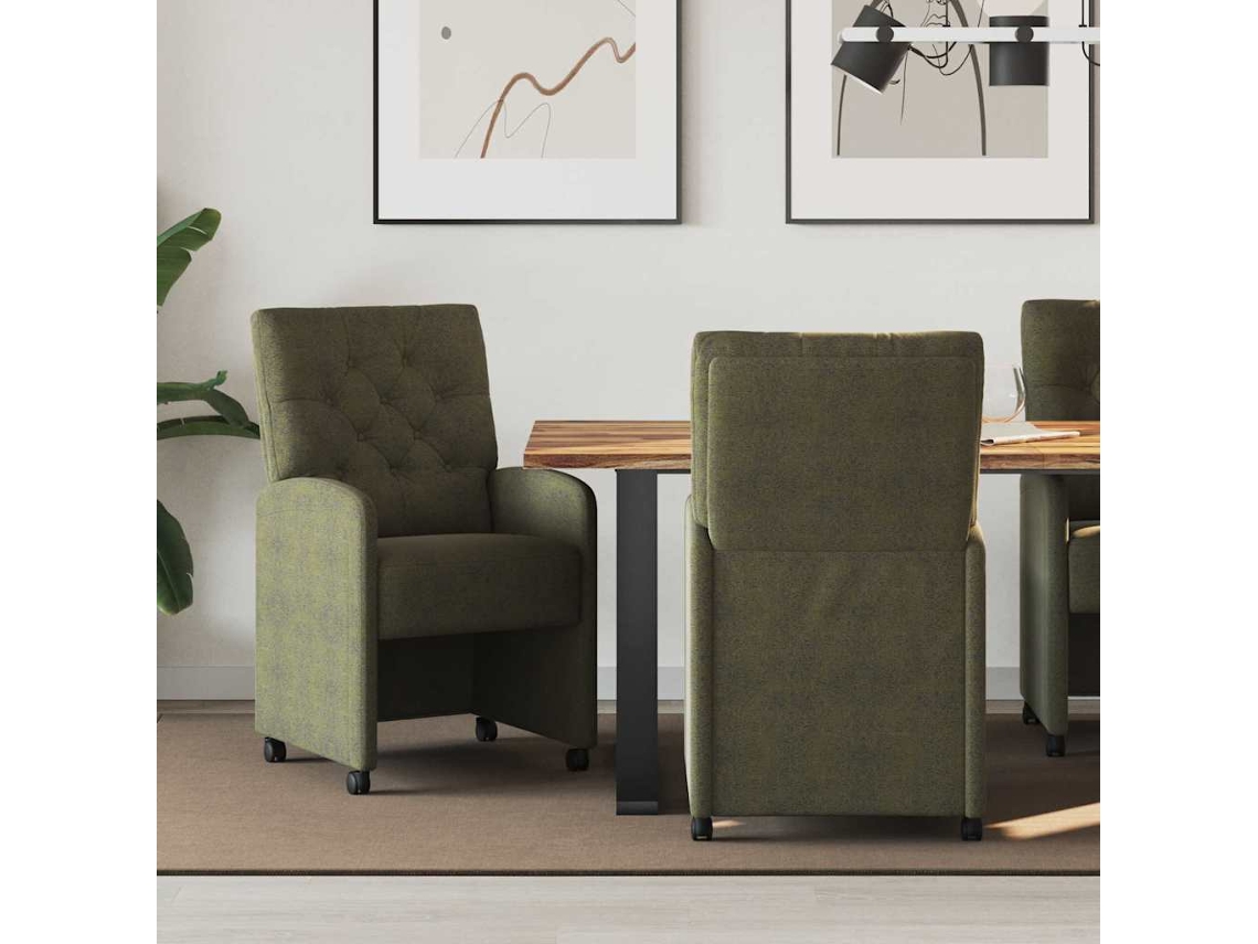 Vidaxl Cadeiras De Jantar Com Rodas 2 Unid. Couro Suede Sintético
