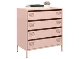 Vidaxl Aparador 68x39x73,5 Cm Aço Laminado A Frio Rosa
