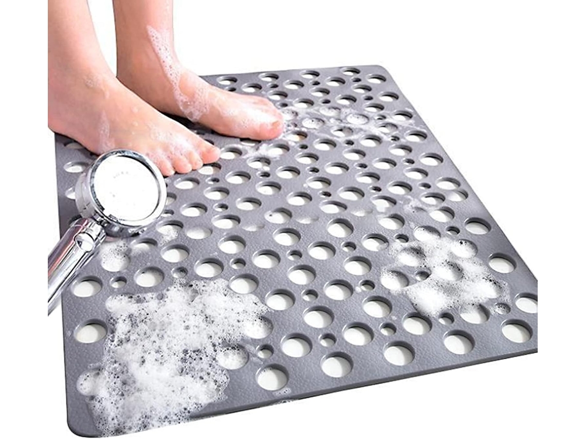 Tapete de Ducha Antideslizante 75x43cm Caucho Gris