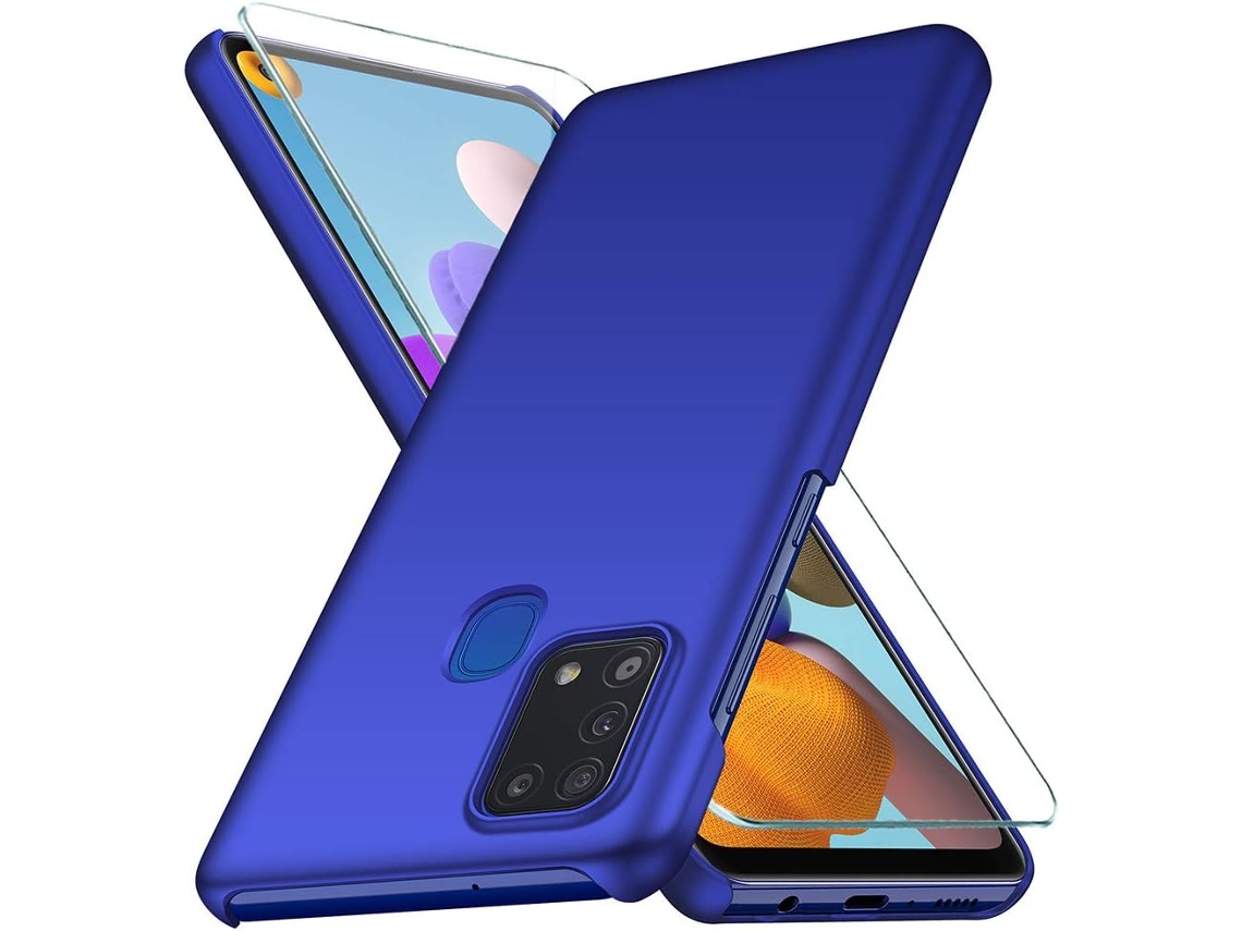 Película de Ecrã Proteção Yw para Samsung Galaxy A21 S HONGWE. Vidro Temperado Azul