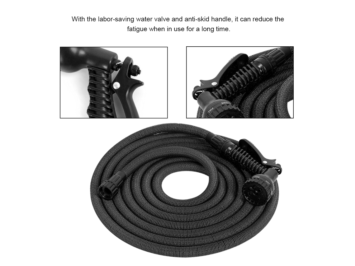 Mangueira de Jardim Meterk 15m/50ft Expandível Flexível Anti vazamento com Bico de Pulverização 7 Modos