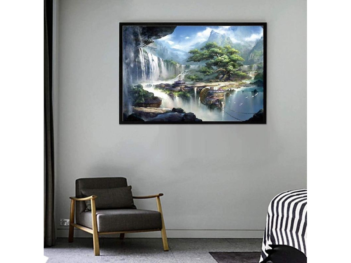 2026 puzzle de Arte Abstrata Cachoeira Ilha Solitária 1000 Peças Madeira Alta Qualidade para Adolescentes e Adultos