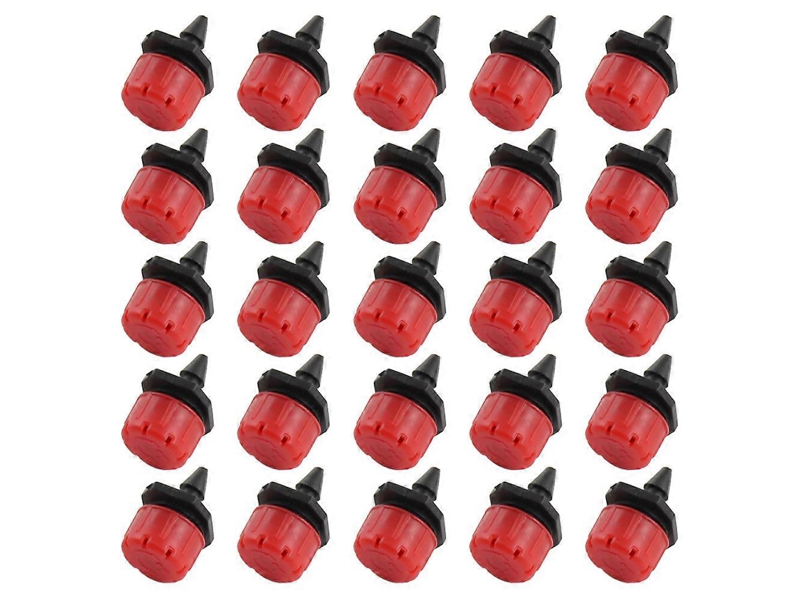 100 Goteiras Regadas Ajustáveis para Jardim Gramado 8 Buracos Emissores Multicorrente 2.50x1.50x1.30cm Rojo