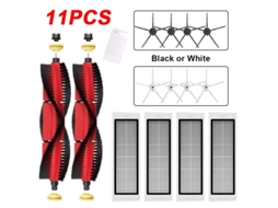 11 peças de aspirador de pó escova principal destacável escova lateral de silicone esfregão para roborock s5max s6 s50 s6 maxv s4 e4 acessórios