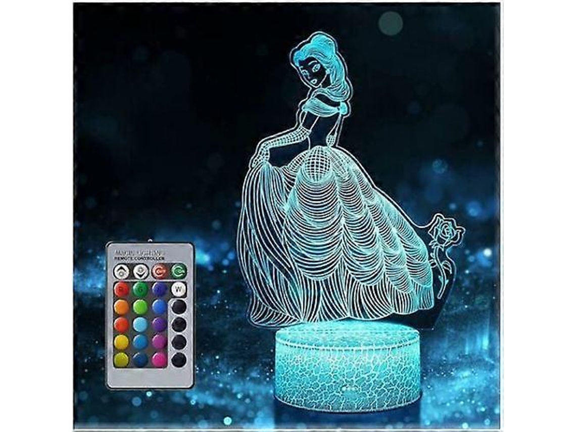 Abajur Infantil Princesa, Brinquedo Princesa Para Meninas, Luz Noturna Com 16 Cores E Controle Remoto. PENGDSJE
