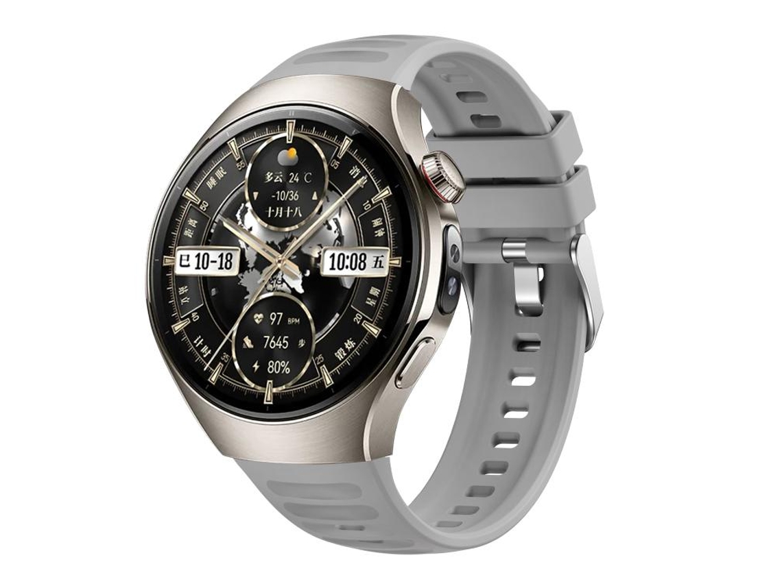 Bracelete para Huawei Watch 5 Silicone Corrugado com Fivela de Aço Prate Laranja XIAOMOYU (46mm)