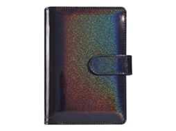 A6 Holographic Macaron Pu Leather Loose Leaf Budget Notebook, Cash Finance Journal, Black Brown Cover Only