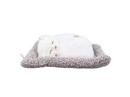 Figura de gato macio e resistente à cor, simulando pelúcia, ideal para decoração infantil. Branco.