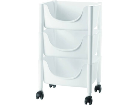 Trolley de Arrumação GUZZINI (Branco - 44.5x30.5x69 cm - Pp, Pa, Steel)