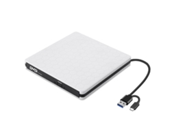 Leitor Externo De Cd/dvd - Usb 3.0,gravador De Dvd/cd-rom (sem Necessidade De Drivers) Branco Hexinyigjly