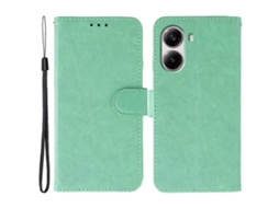 Capa Tipo Carteira De Couro Sintético Com Alça Para Xiaomi Poco X7 Pro 5g, Verde