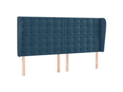 Headboard, Headboards Vidaxl Azul Veludo (203 X 23 X 118/128 Cm)
