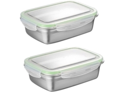 Conjunto De 2 Lancheiras Bento Em Aço Inoxidável, 850ml E 350ml