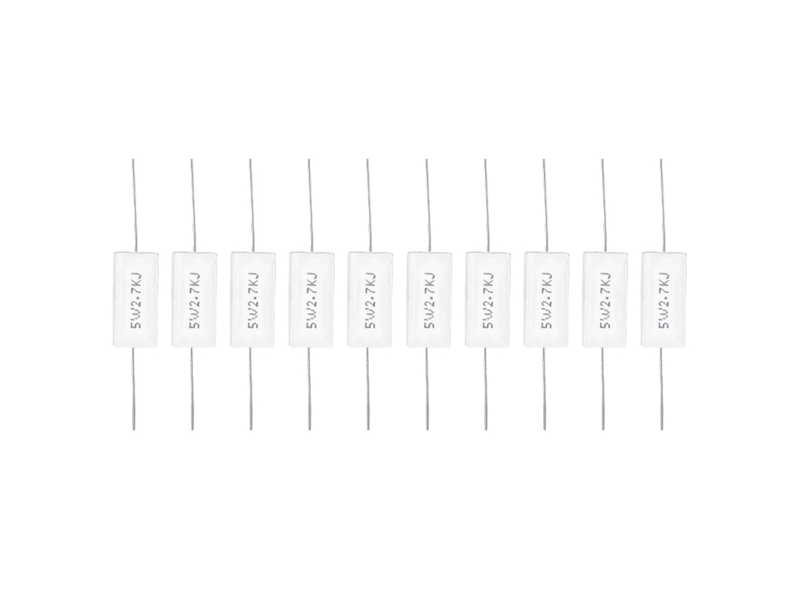 Resistor De Cimento 5w 2.7kr ±5% Resistência De Potência Componentes Eletrônicos 10pcs