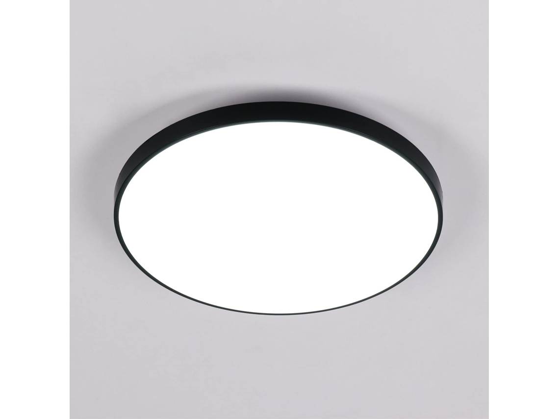 Plafonnier Led Redondo,24w 6500k Branco Frio,moderno,preto,ip54 Impermeável,2700lm,para Banheiro,sala,cozinha,quarto,corredor,ø 27cm Btforus