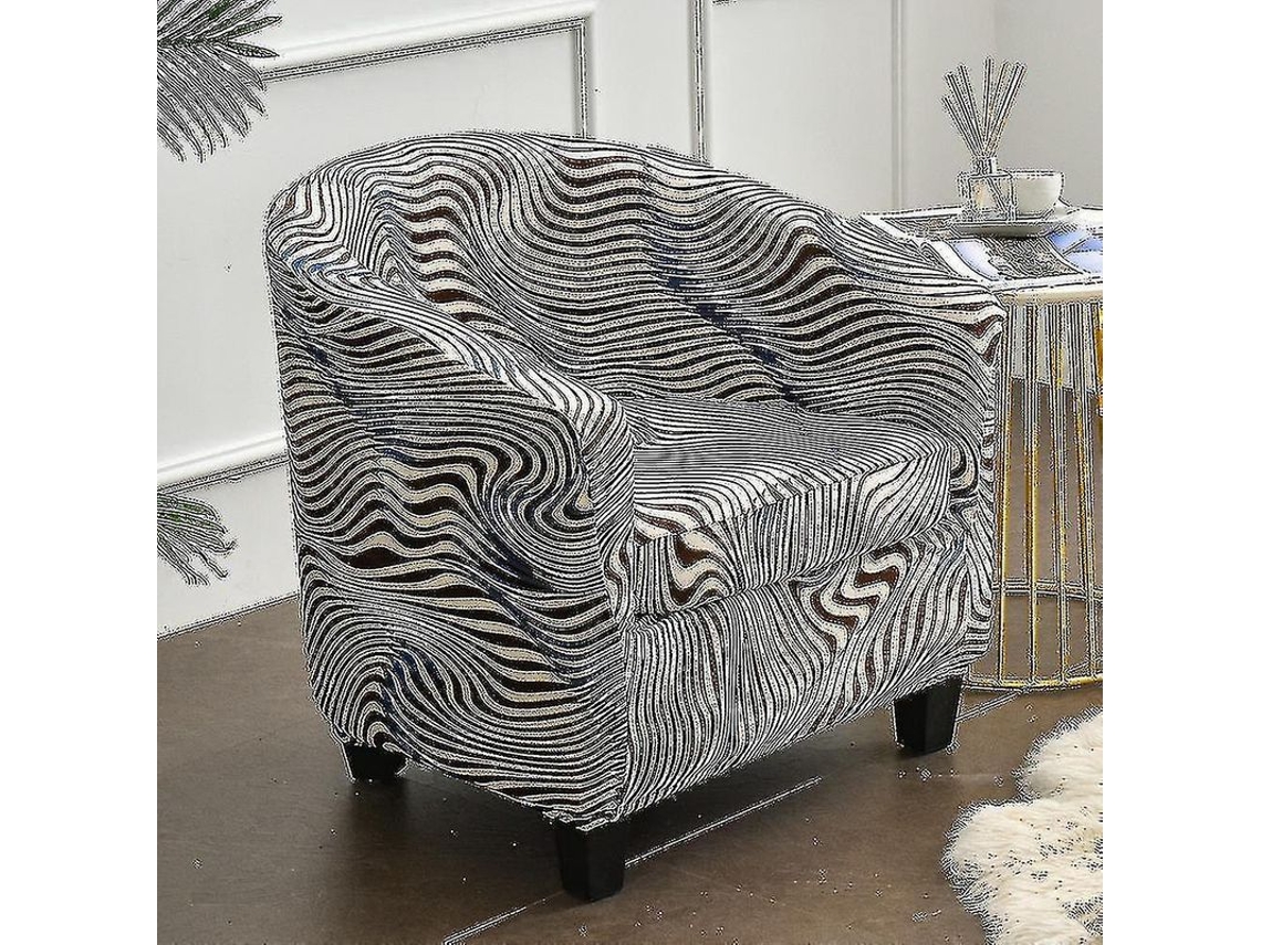 Capa Para Cadeira De Sala De Estar Sofa Cadeira Armchair Protetor De Assento Stretch Universal Café Rayado
