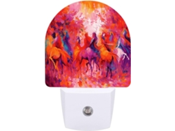 Luminária de parede com plugue, desenho de cavalo, luz noturna de LED com sensor, luz branca suave, banheiro