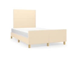 Bed Frame With Headboard, Bed Frames With Headboards Vidaxl Creme Tecido (120 X 190 Cm)