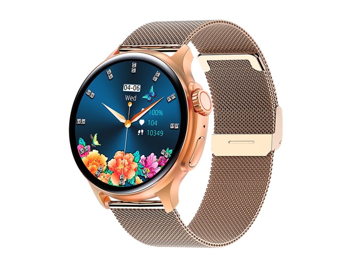 Smart Watch, 1,43 Polegadas HD Amoled Tecido, Mais de 100 Modos Esportivos, IP68 em Prova Dágua, Ouro Bestvite