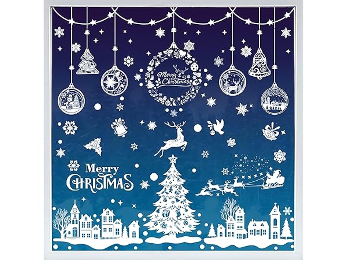 Adesivos de Natal para Janelas, 244 Unidades, Adesivos, Reutilizáveis, com Desenhos em Ambos os Lados, Decoração de Natal, Ergonômico STELASPLEN