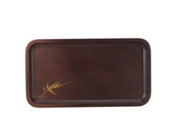 Lurelia Bandeja De Chá Retangular Em Bambu Antiderrapante 25x14x2cm