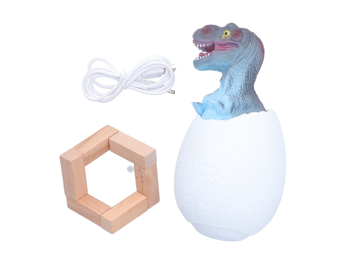 Luz Noturna Ovo de Dinossauro com Toque, 3 Cores, Lâmpada de Mesa, Usb, Brinquedo, Presente | S/MARCA
