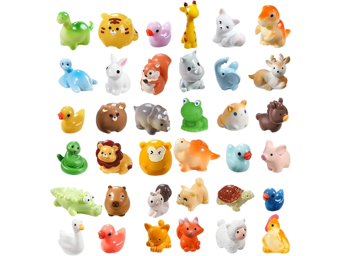 Miniaturas de Animais em Resina Kit de 40 Peças com Acessórios para Casas de Bonecas, Figuras em Miniatura, Miniaturas CHABERLU