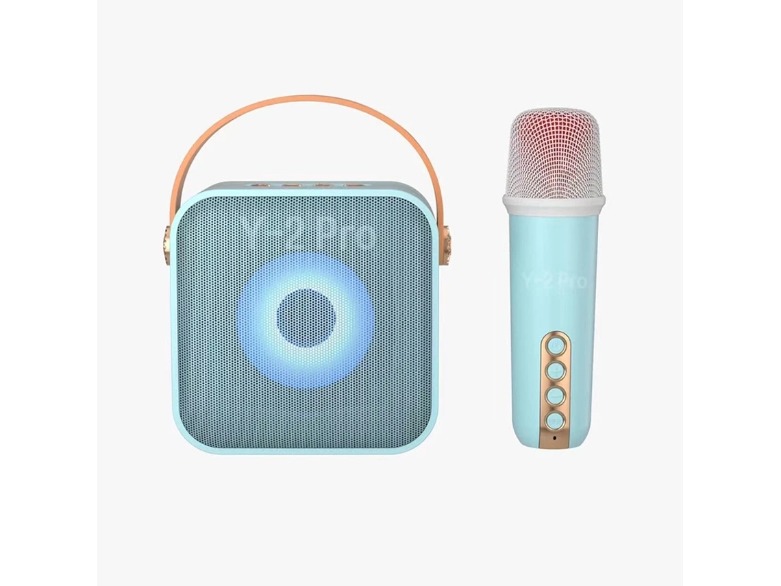 Mdugcaixa De Som Bluetooth Com Microfone Sem Fio E Luz Surround Colorida