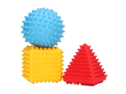 Conjunto De 3 Bolas Sensoriais Para Bebê 6 Meses+ Habilidades Motoras Cores Brilhantes