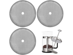 Filtro De Reposição Para Prensa Francesa, 10 Cm (4 Polegadas), Malha Aço Inoxidável Reutilizável Cafeteira/chaleira 1000 Ml (34 Oz), Pacote