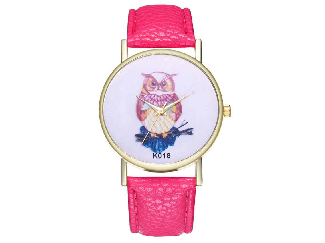 Reloj De Pulsera De Aleación Con Dial Redondo Analógico De Cuarzo Para Parejas Color Rojo Rosa