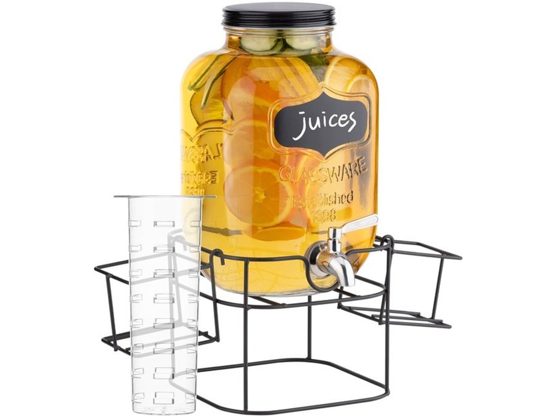 Limoneira De 5l - Dispersor De Bebidas Com Chave - Espelho De Água - Guarda-líquido Com Dois Recipientes - Estilo Clássico - Para Bebidas Frios