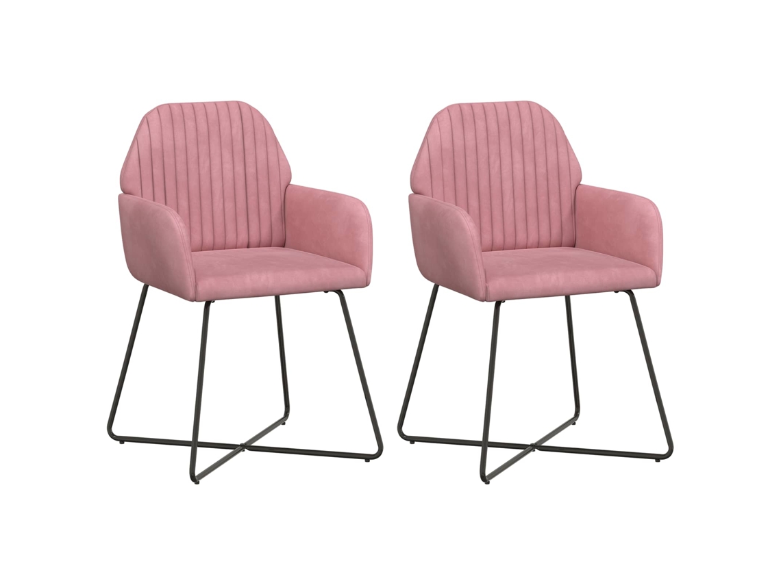 Vidaxl Cadeiras De Jantar 2 Pcs Veludo (v) Rosa 55 X 50 X 84 Cm