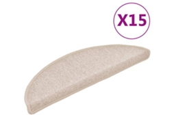 Conjunto de 15 Tapetes de Escada Cinza Claro Semicircular MAISON EXCLUSIVE (56x17x3 cm)