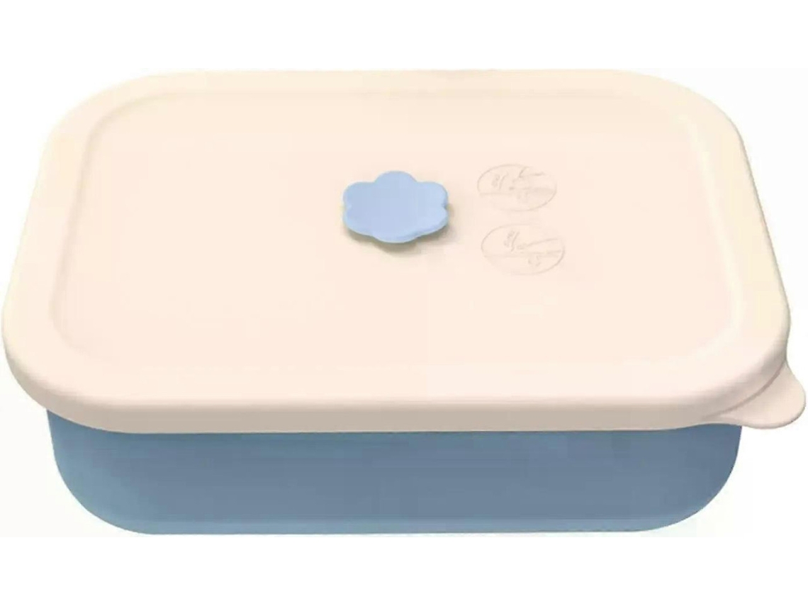 Lancheira quadrada de silicone Slowmoose, prática e versátil, pode ser levada ao micro-ondas, aquece, resfria, armazena e é portátil.