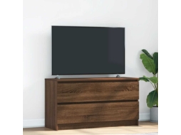 Móvel De Tv 100x35x54 Cm Derivados De Madeira Carvalho Castanho Dkd Home Decor