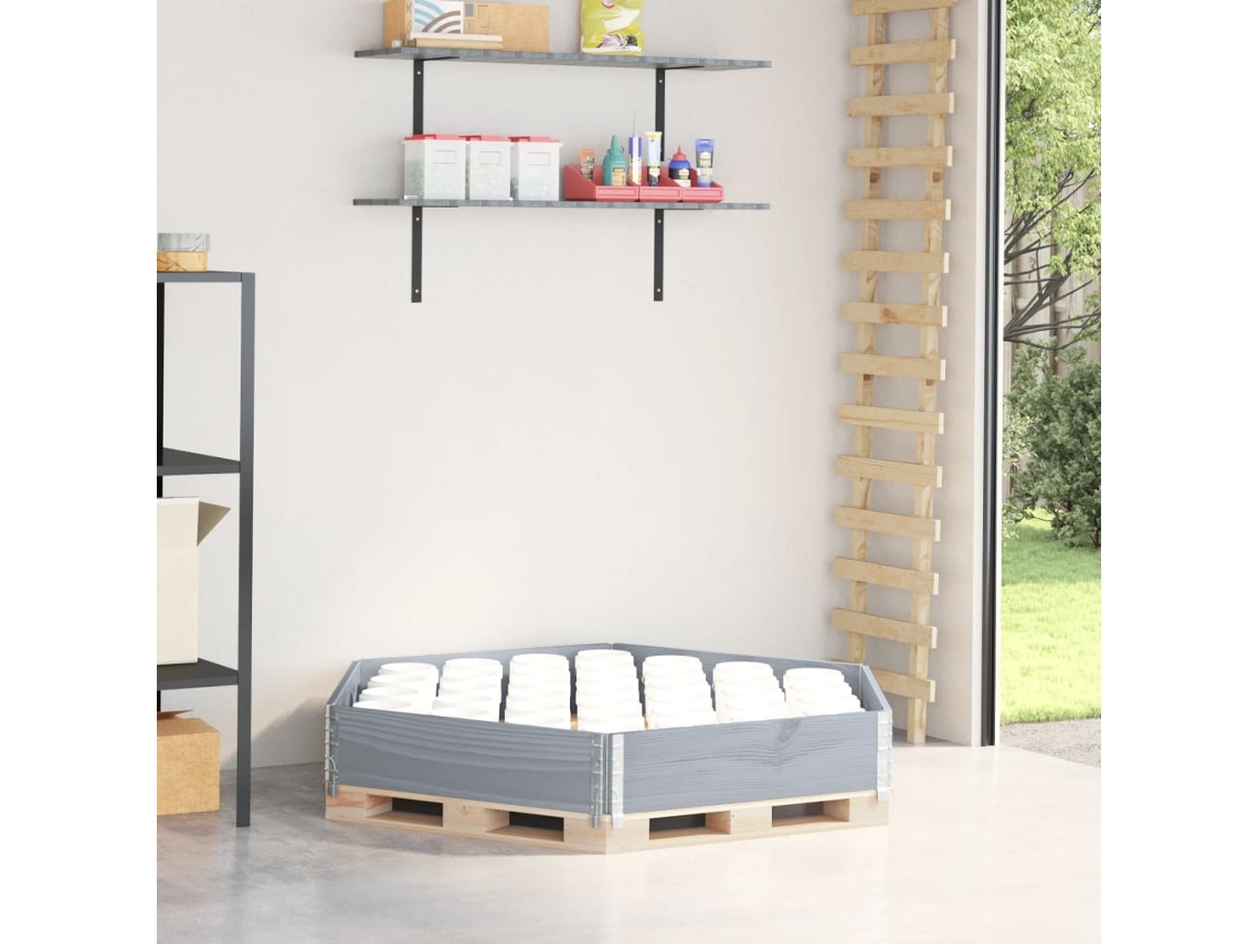 Vidaxl Canteiro Elevado Hexagonal 160x160 Cm Pinho Maciço Cinzento